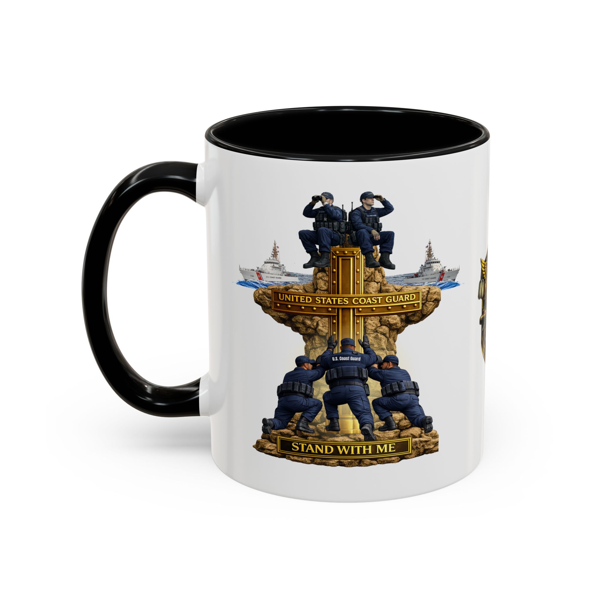 United States Coast Guard Mug | Militar-E Force Stand With Me Military Coffee Mug - Image 3