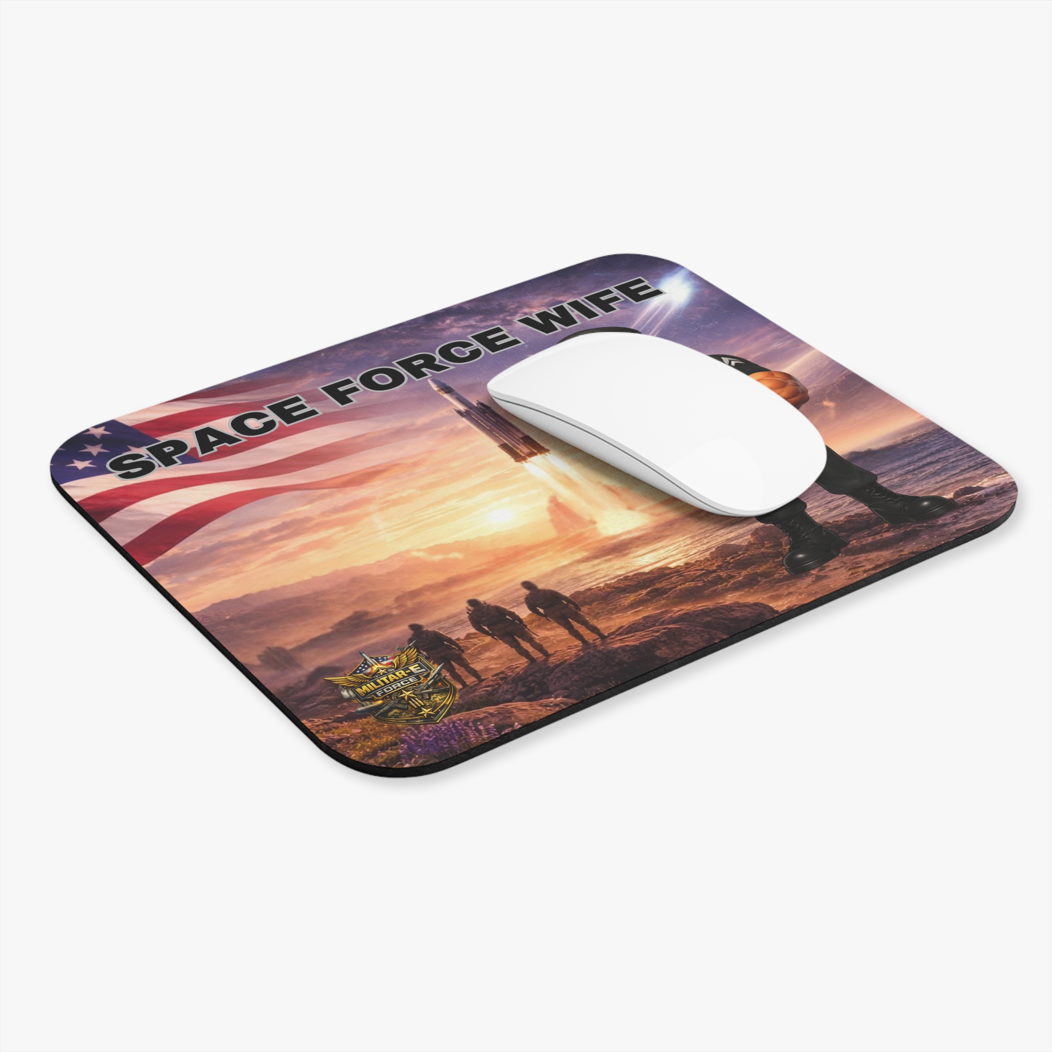 Space Force Wife Mouse Pad | Militar-E Force Patriotic Military Desk Accessory - Image 3