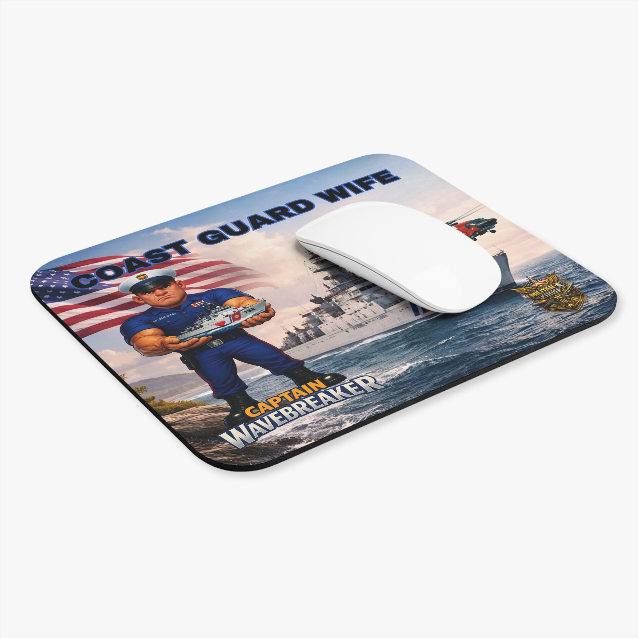 Coast Guard Wife Mouse Pad | Militar-E Force Patriotic Military Desk Accessory - Image 3