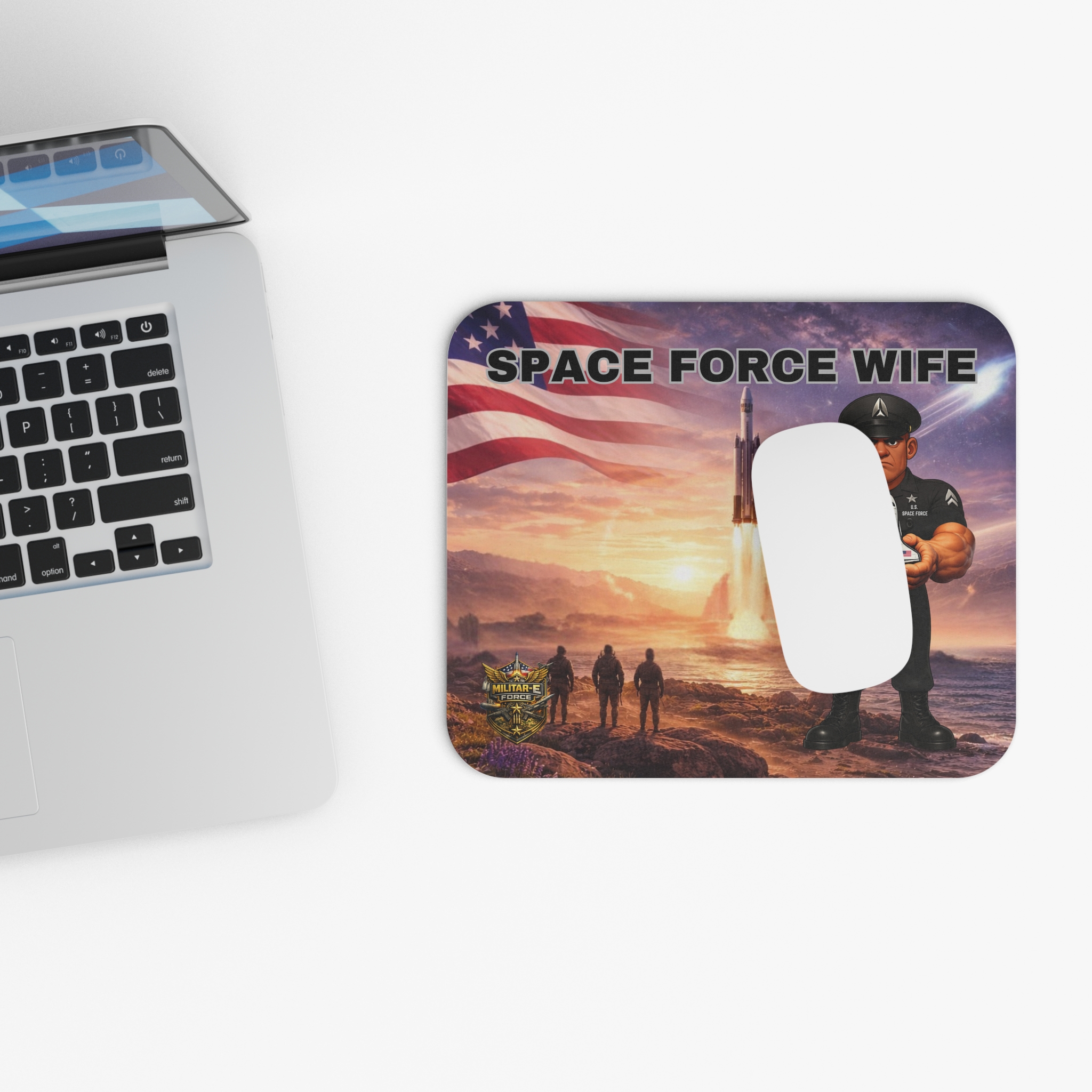 Space Force Wife Mouse Pad | Militar-E Force Patriotic Military Desk Accessory - Image 4