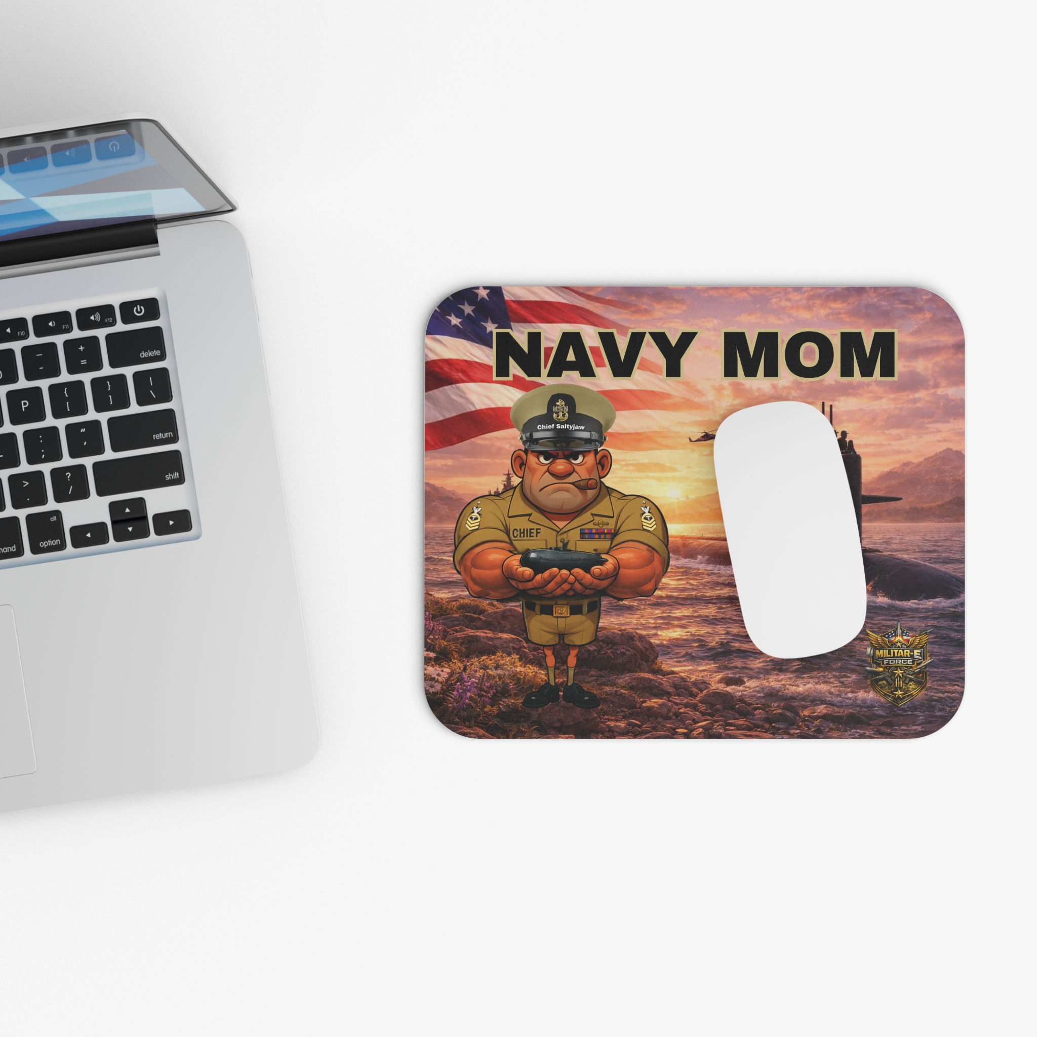 Navy Mom Mouse Pad | Militar-E Force Patriotic Military Desk Accessory - Image 4