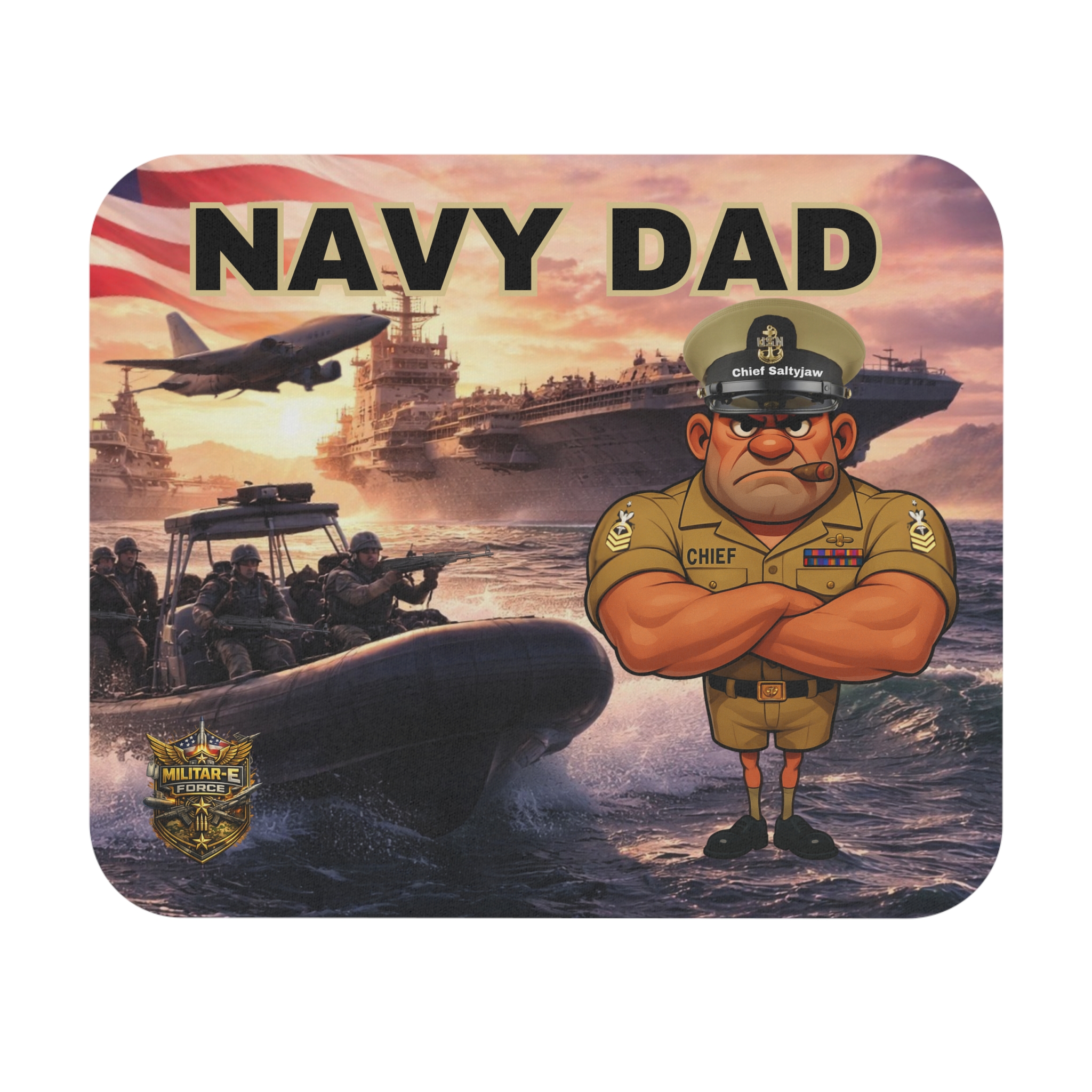 Navy Dad Mouse Pad | Militar-E Force Patriotic Military Desk Accessory