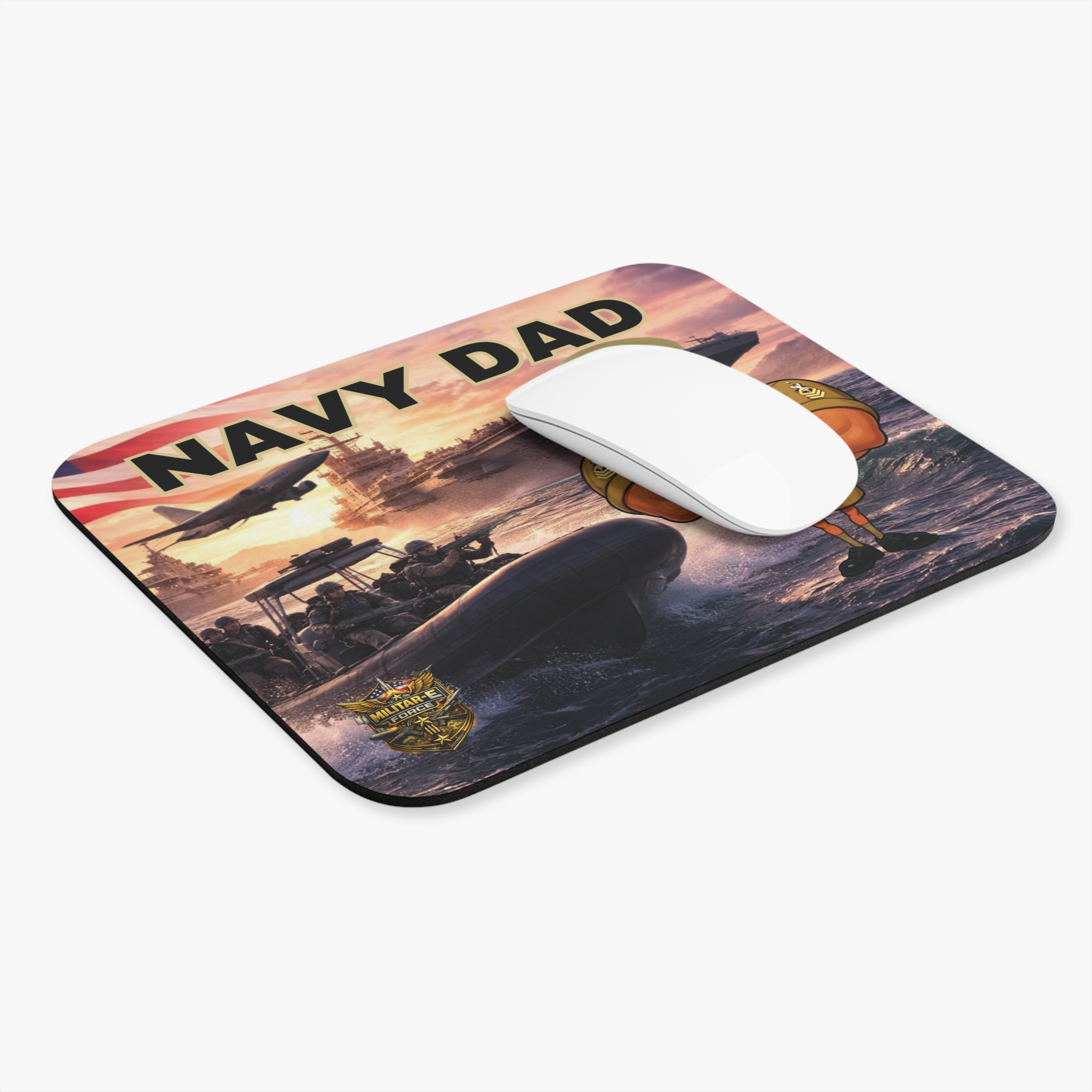 Navy Dad Mouse Pad | Militar-E Force Patriotic Military Desk Accessory - Image 3