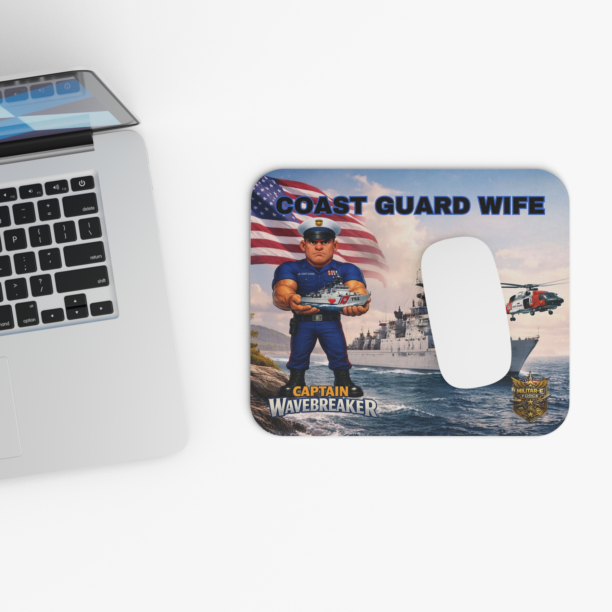 Coast Guard Wife Mouse Pad | Militar-E Force Patriotic Military Desk Accessory - Image 4