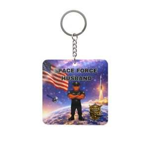Space Force Husband Keychain | Militar-E Force Military American Flag