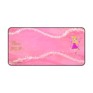 Fairy Desk Mat | Fair-E Pink 'Never Give Up' Mouse Pad