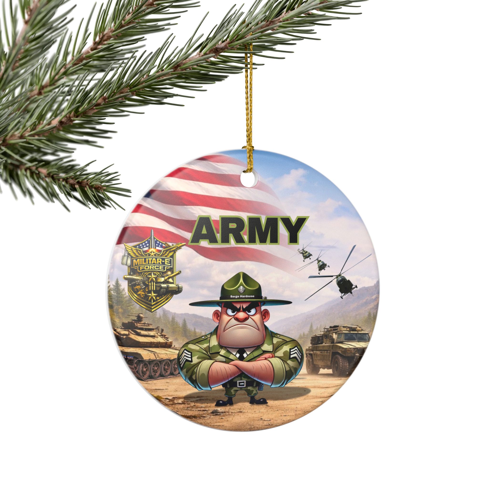 Army Ceramic Ornament | Militar-E Force Military Christmas Patriotic Decoration - Image 9