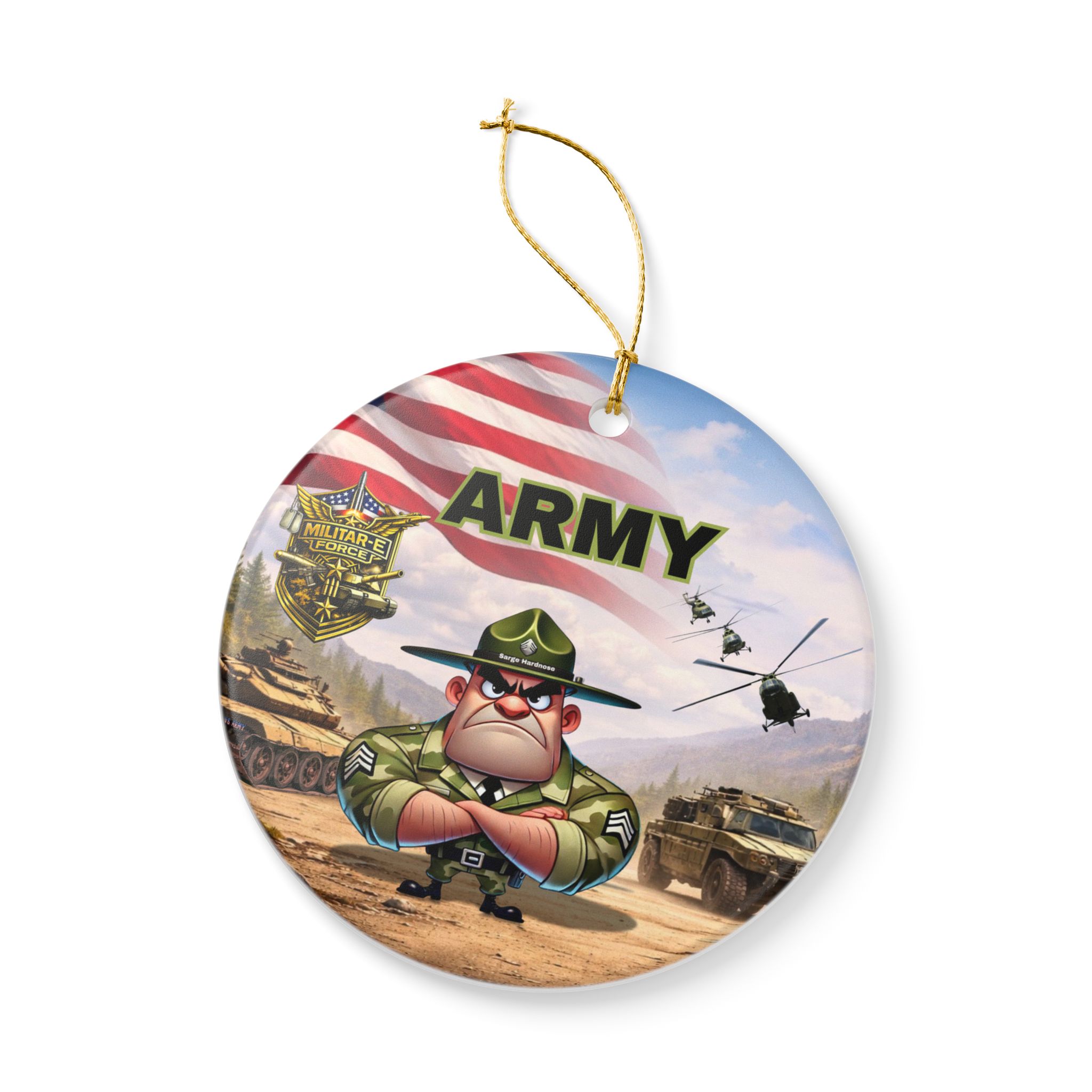 Army Ceramic Ornament | Militar-E Force Military Christmas Patriotic Decoration - Image 5