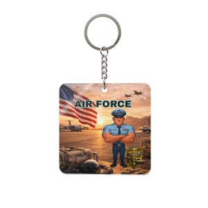 Air Force Square Keychain | Militar-E Force Military American Flag