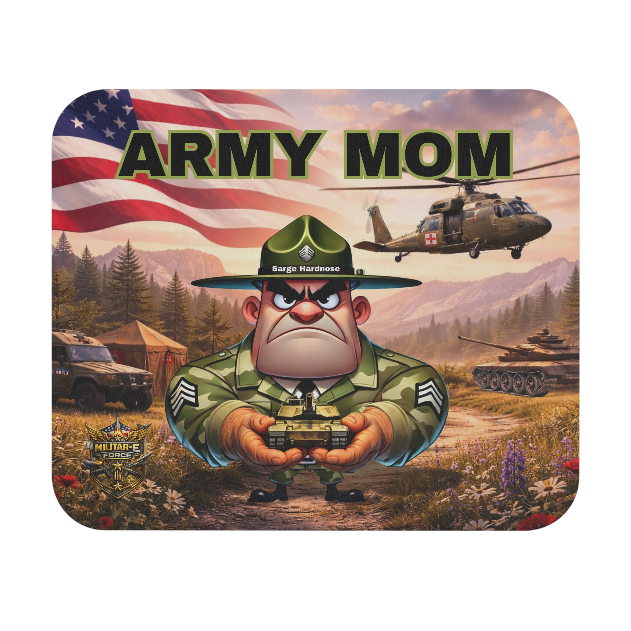Army Mom Mouse Pad | Militar-E Force Patriotic Military Desk Accessory