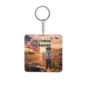 Air Force Husband Keychain | Militar-E Force Military American Flag