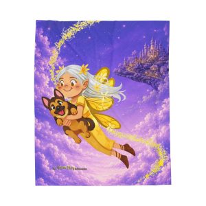 Tooth Fairy With Dog Velveteen Plush Blanket | Fair-E Blanket