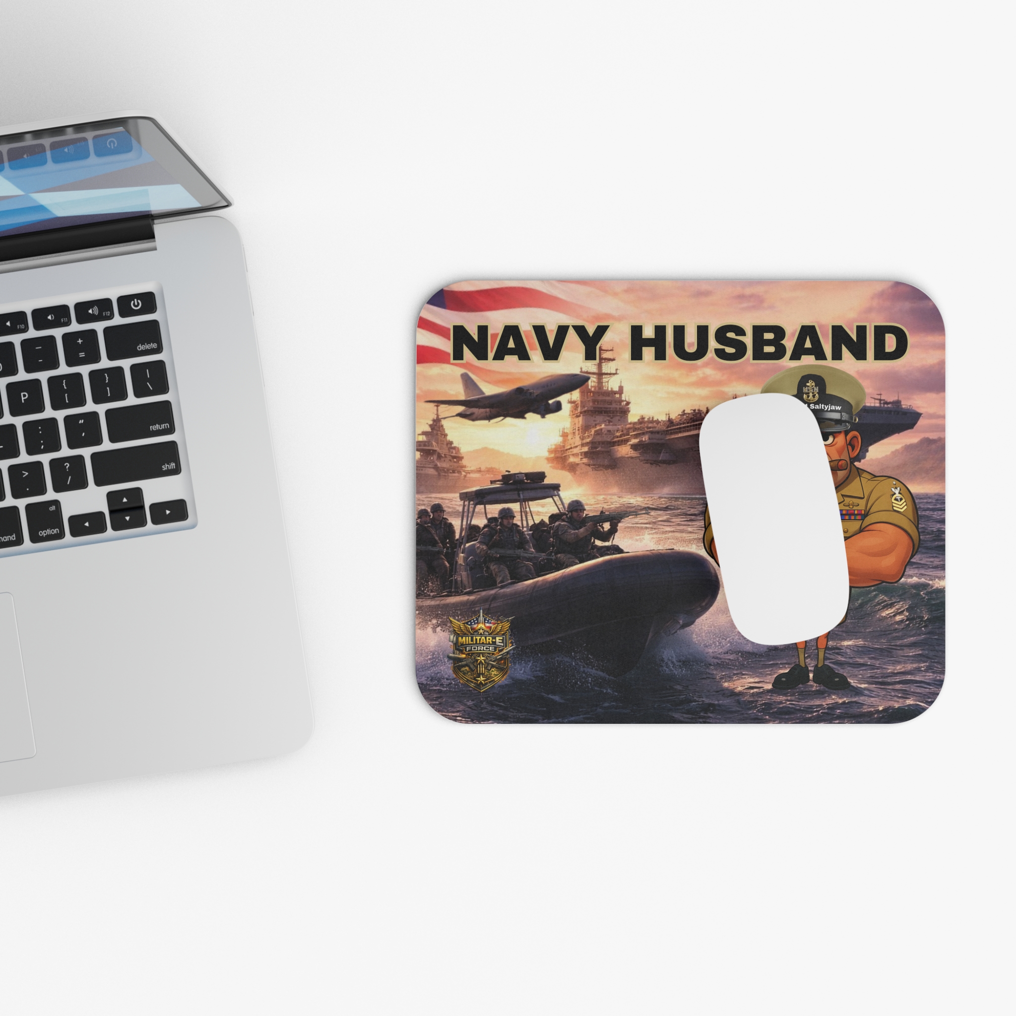 Navy Husband Mouse Pad | Militar-E Force Patriotic Military Desk Accessory - Image 4