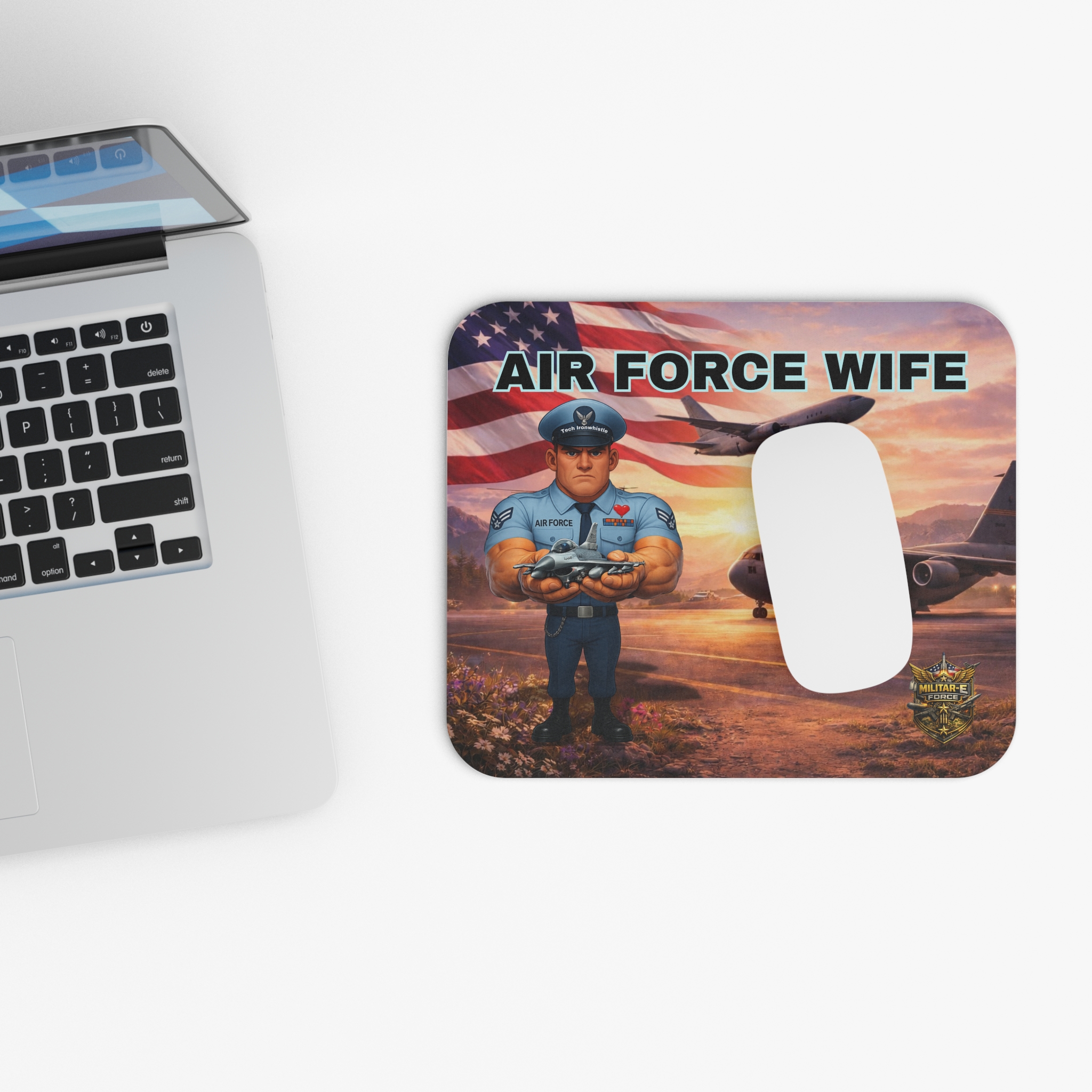 Air Force Wife Mouse Pad | Militar-E Force Patriotic Military Desk Accessory - Image 4