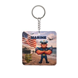 Marine Square Keychain | Militar-E Force Military American Flag