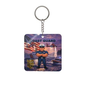 Coast Guard Square Keychain | Militar-E Force Military American Flag