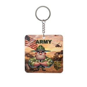 Army Square Keychain | Militar-E Force Patriotic Military American Flag