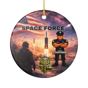 Space Force Ceramic Ornament | Militar-E Force Military Christmas Ornament