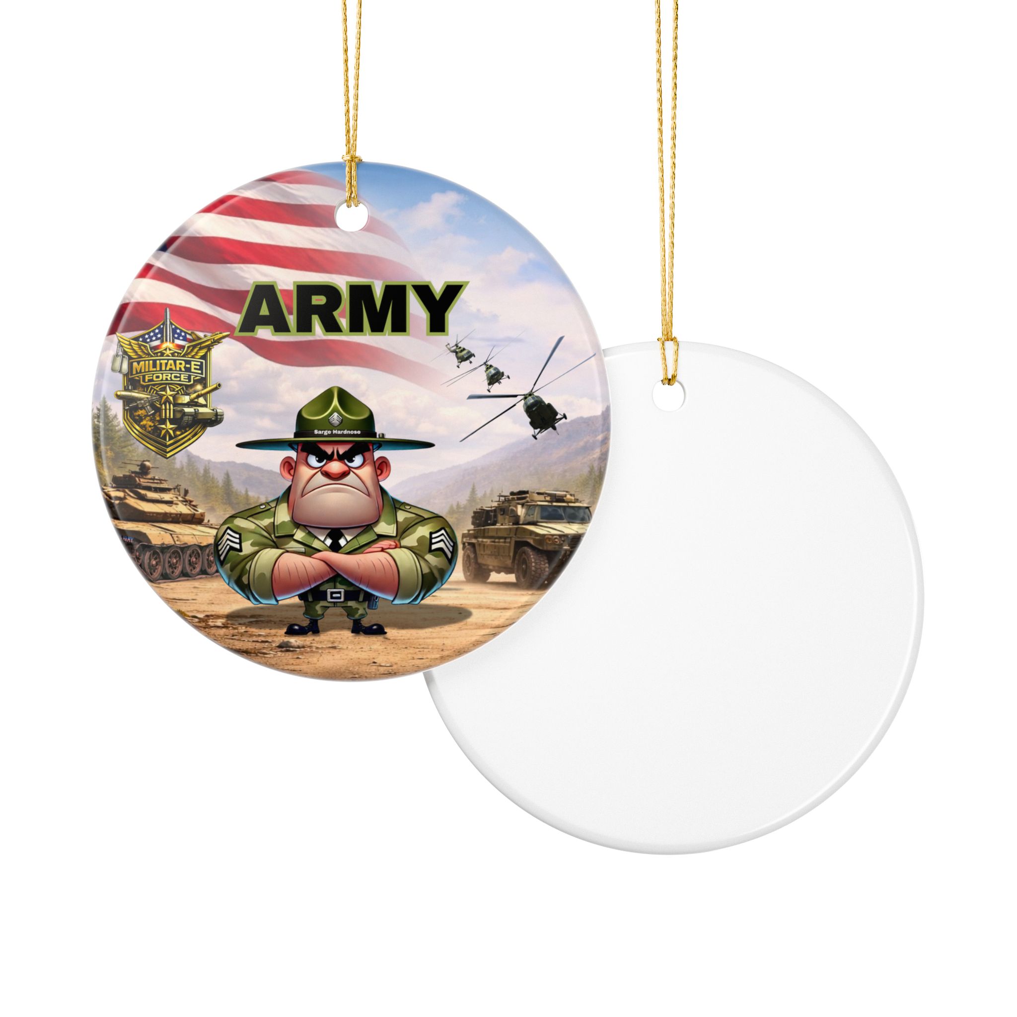 Army Ceramic Ornament | Militar-E Force Military Christmas Patriotic Decoration - Image 4