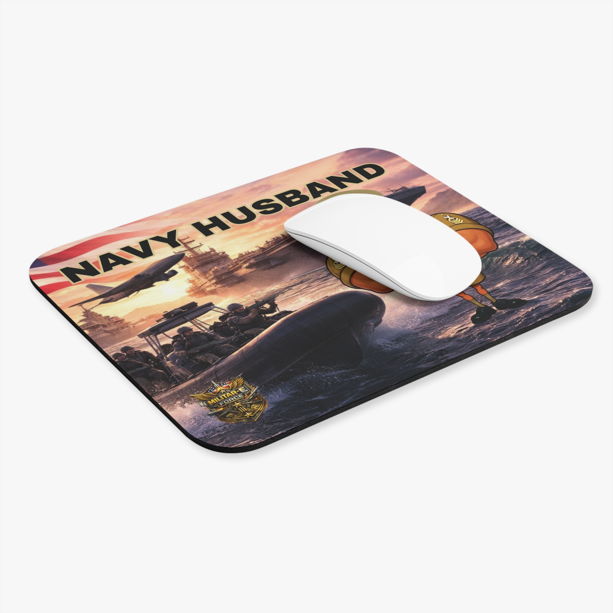 Navy Husband Mouse Pad | Militar-E Force Patriotic Military Desk Accessory - Image 3