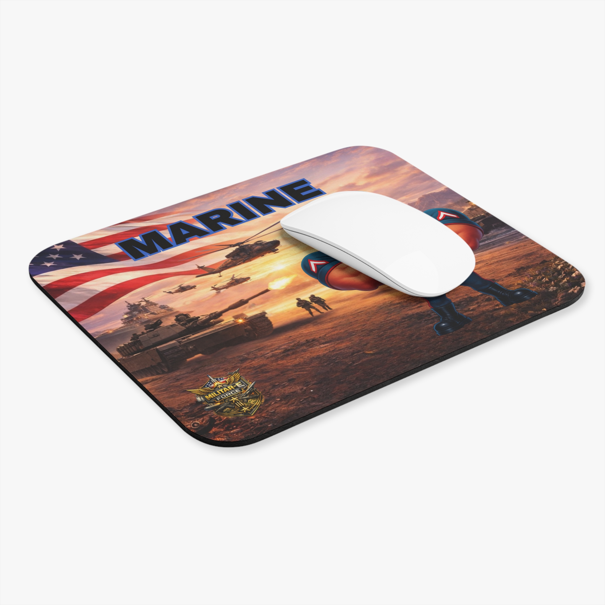 Marine Mouse Pad | Militar-E Force Patriotic Military Desk Accessory - Image 3