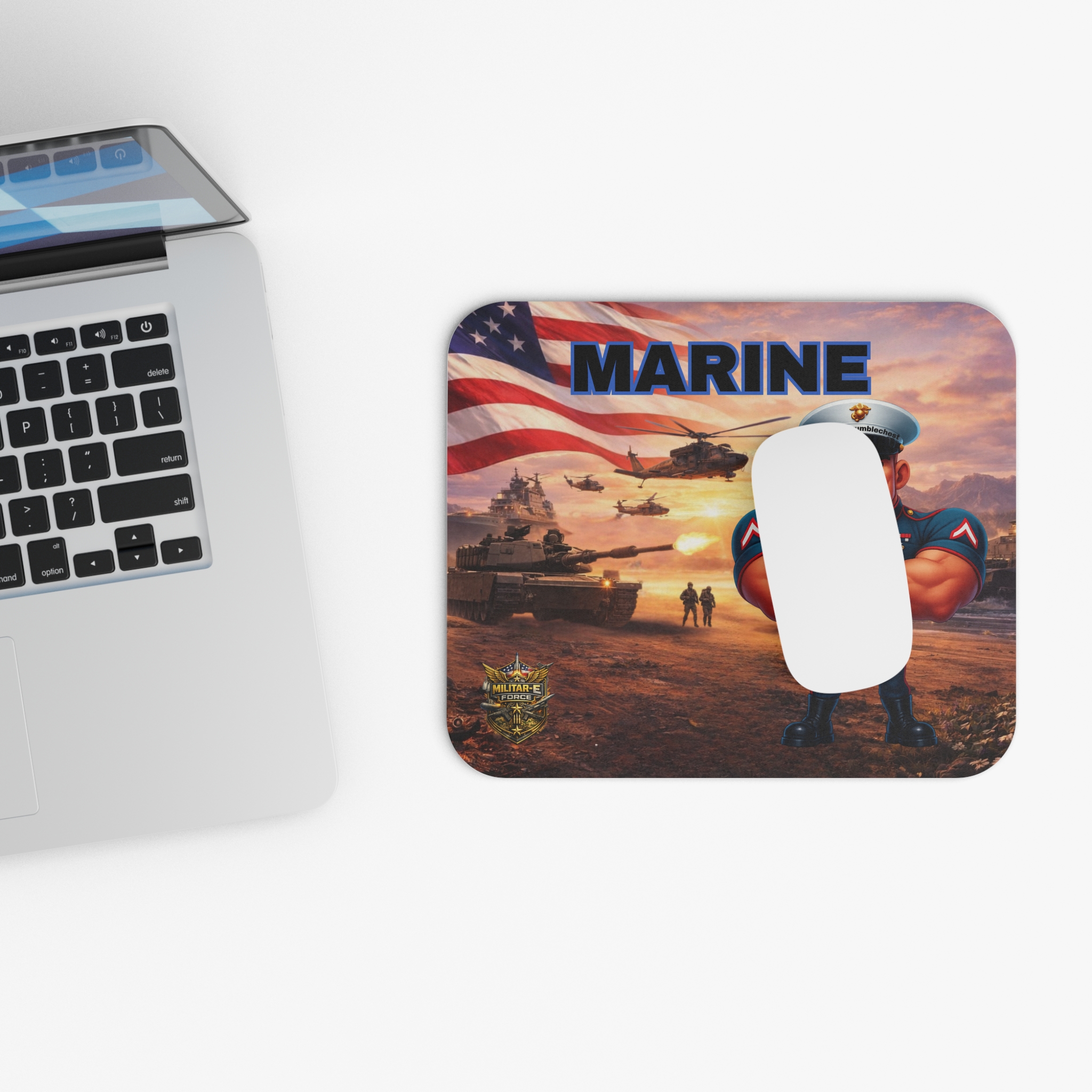 Marine Mouse Pad | Militar-E Force Patriotic Military Desk Accessory - Image 4