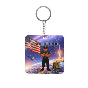 Space Force Square Keychain | Militar-E Force Military American Flag