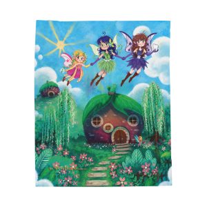 Tooth Fairyland Fairies Cottage Velveteen Plush Blanket – Fair-E Blanket